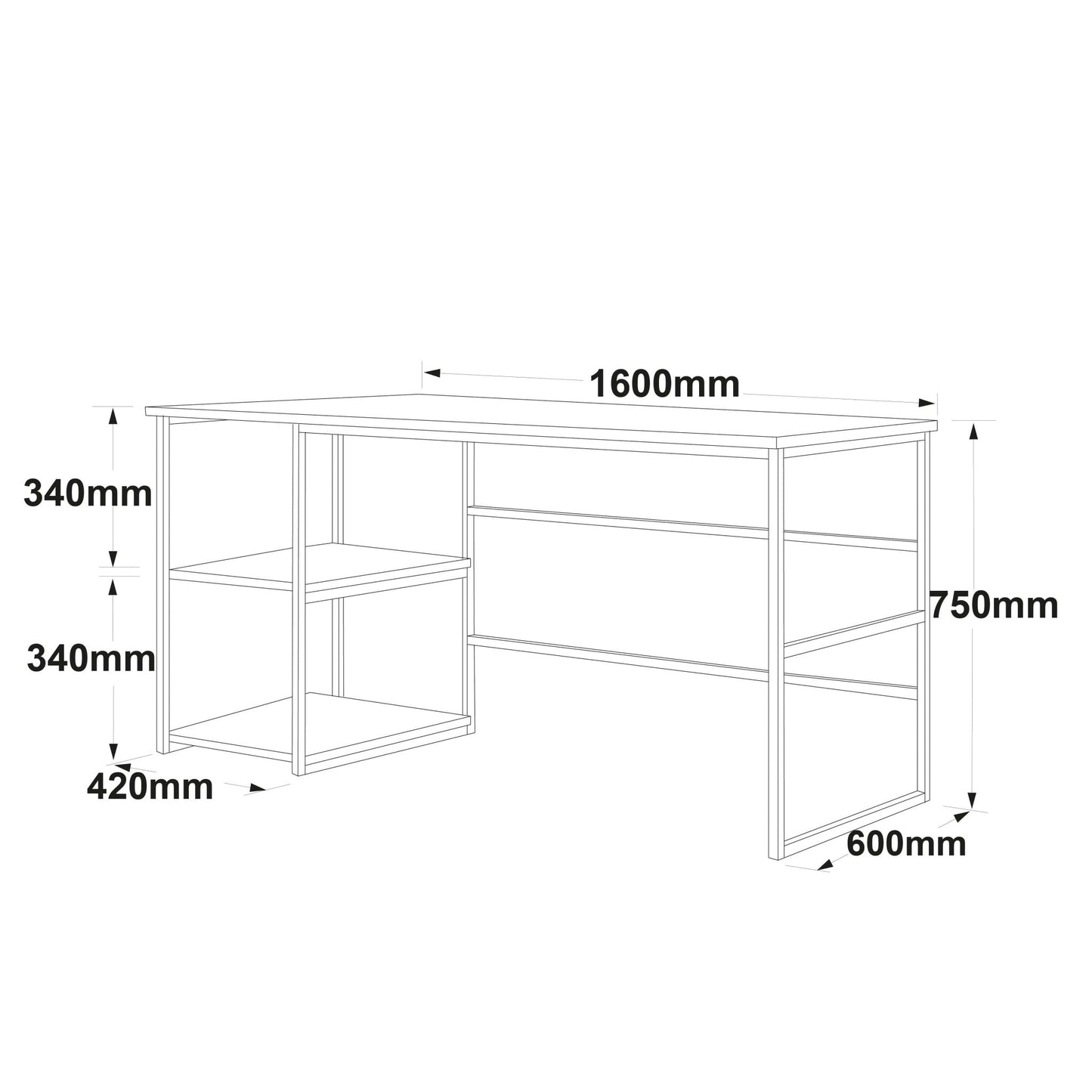 مكتب ڤوياج - 2XL-Shelf L - desks