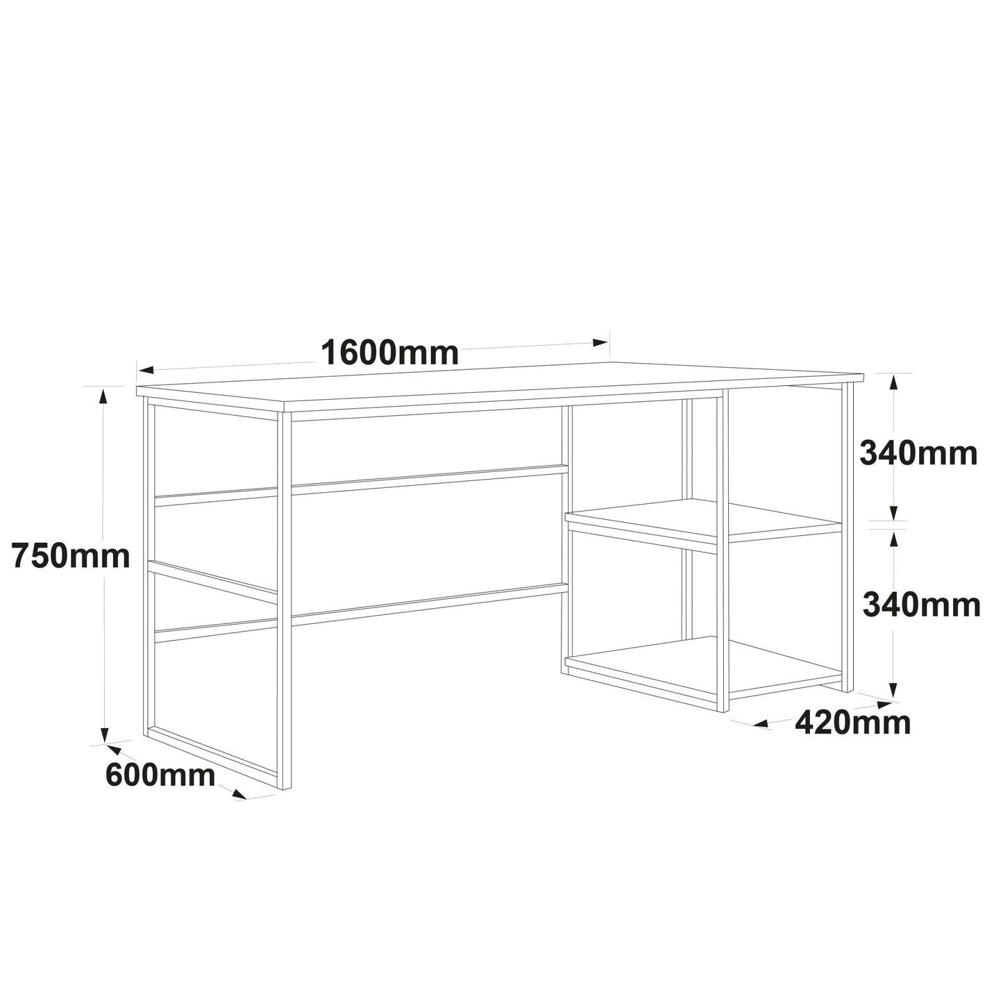 مكتب ڤوياج - 2XL-Shelf R - desks