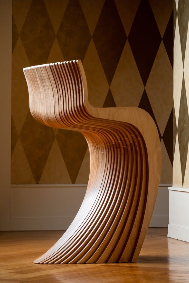 Curved Stool - Wooden Chair