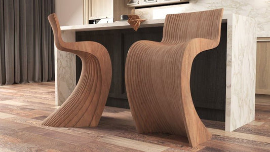 Curved Stool - Wooden Chair