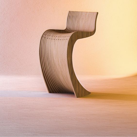 Curved Stool - Wooden Chair