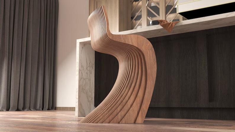 Curved Stool - Wooden Chair