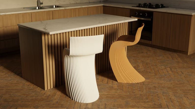 Curved Stool - Wooden Chair