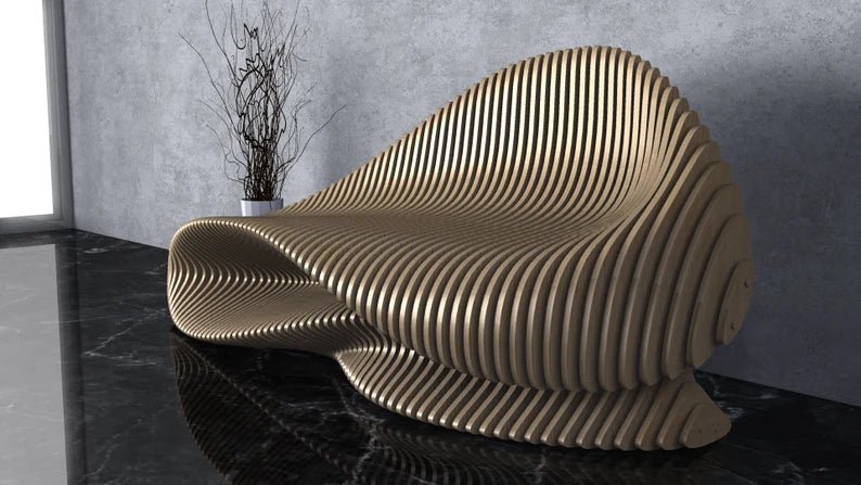 Wavy Sofa - Wooden Sofa